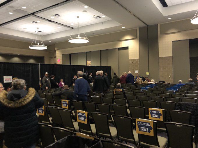 Caucus night at the Waterfront Convention Center